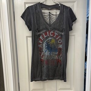 Affliction Women's Gray Graphic Tee